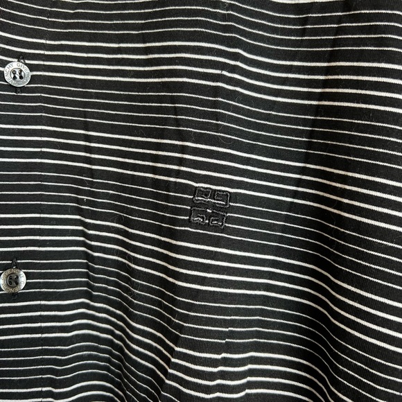 Givenchy Paris Long Sleeve ButtonDown Shirt Black Stripes 100% Cotton Size Large - Picture 6 of 10